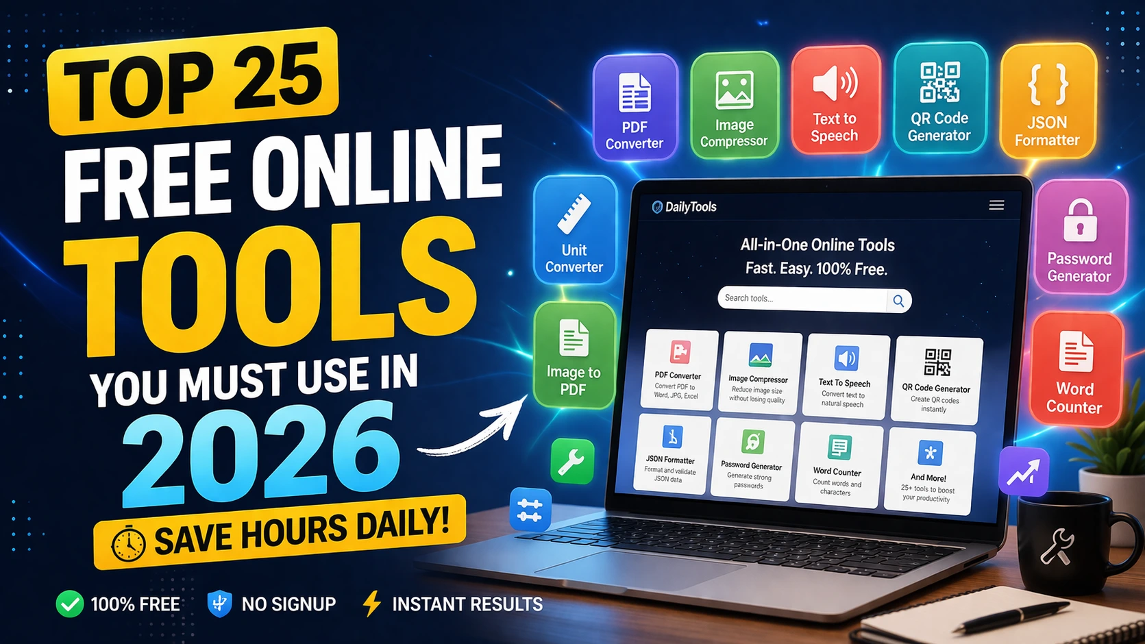 Top 25 Free Online Tools You Must Use in 2026 (Save Hours Daily)