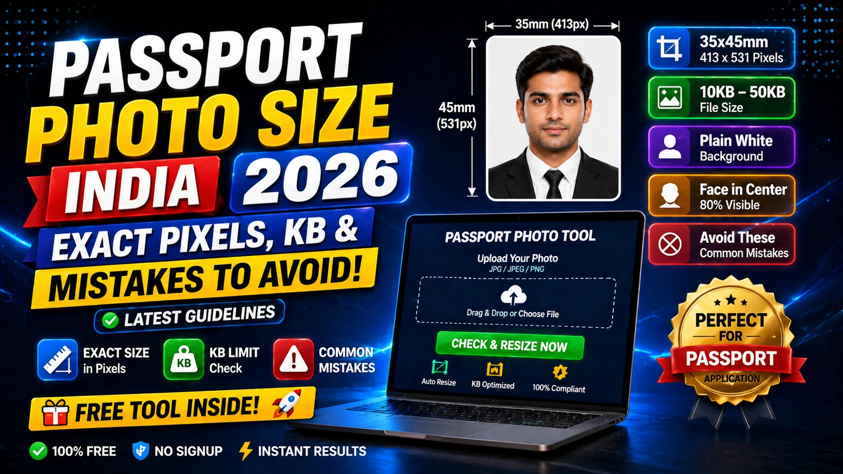 Passport Photo Size India 2026: Exact Pixels, KB & Mistakes to Avoid