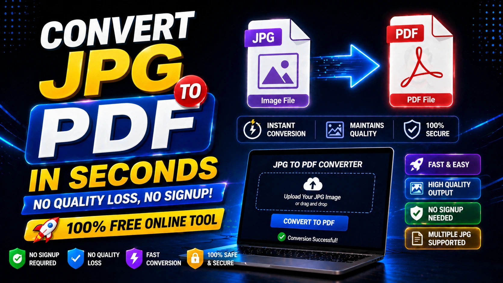 Convert JPG to PDF in Seconds (No Quality Loss, No Signup)