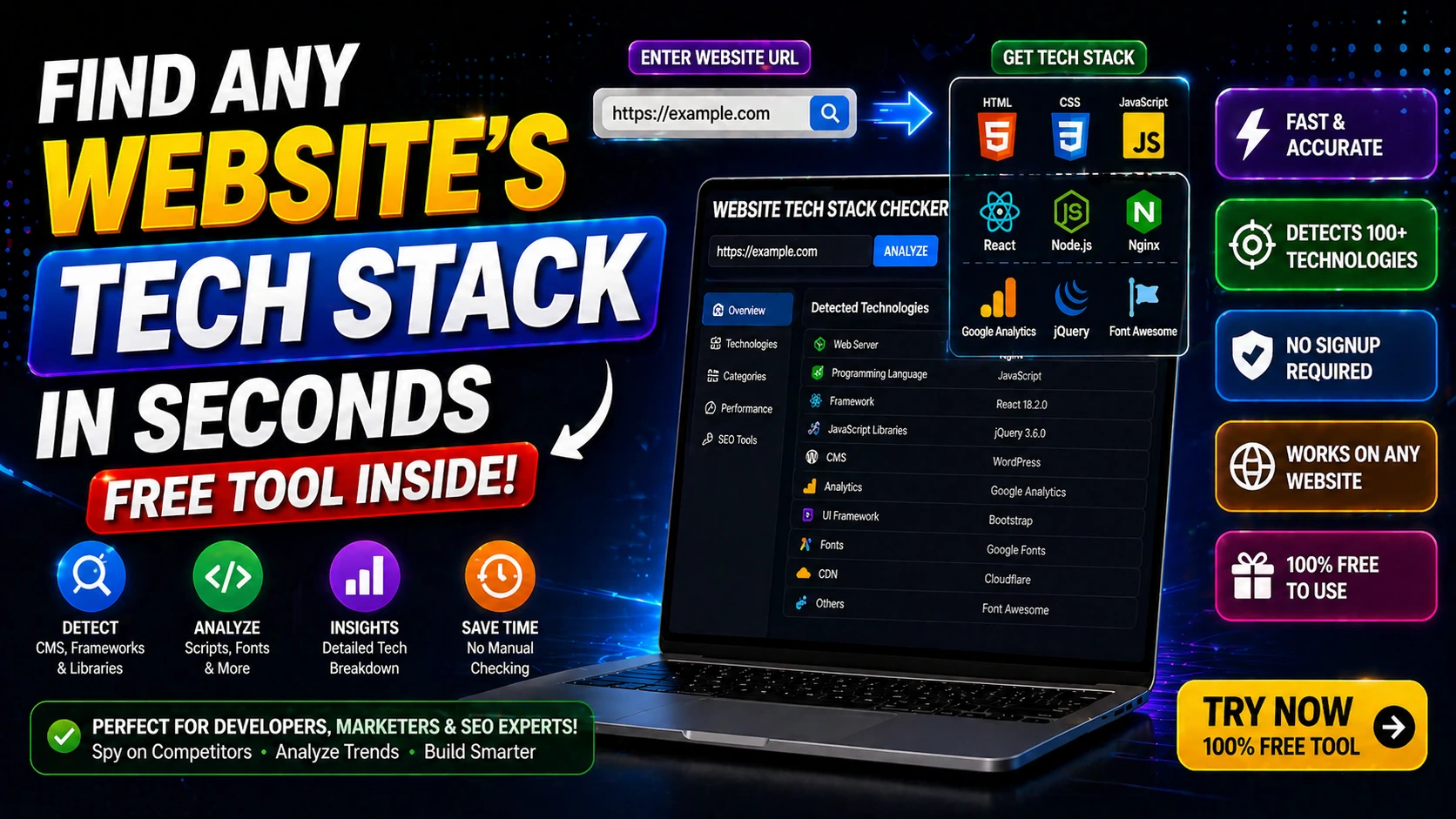 Find Any Website's Tech Stack in Seconds (Free Tool Inside)