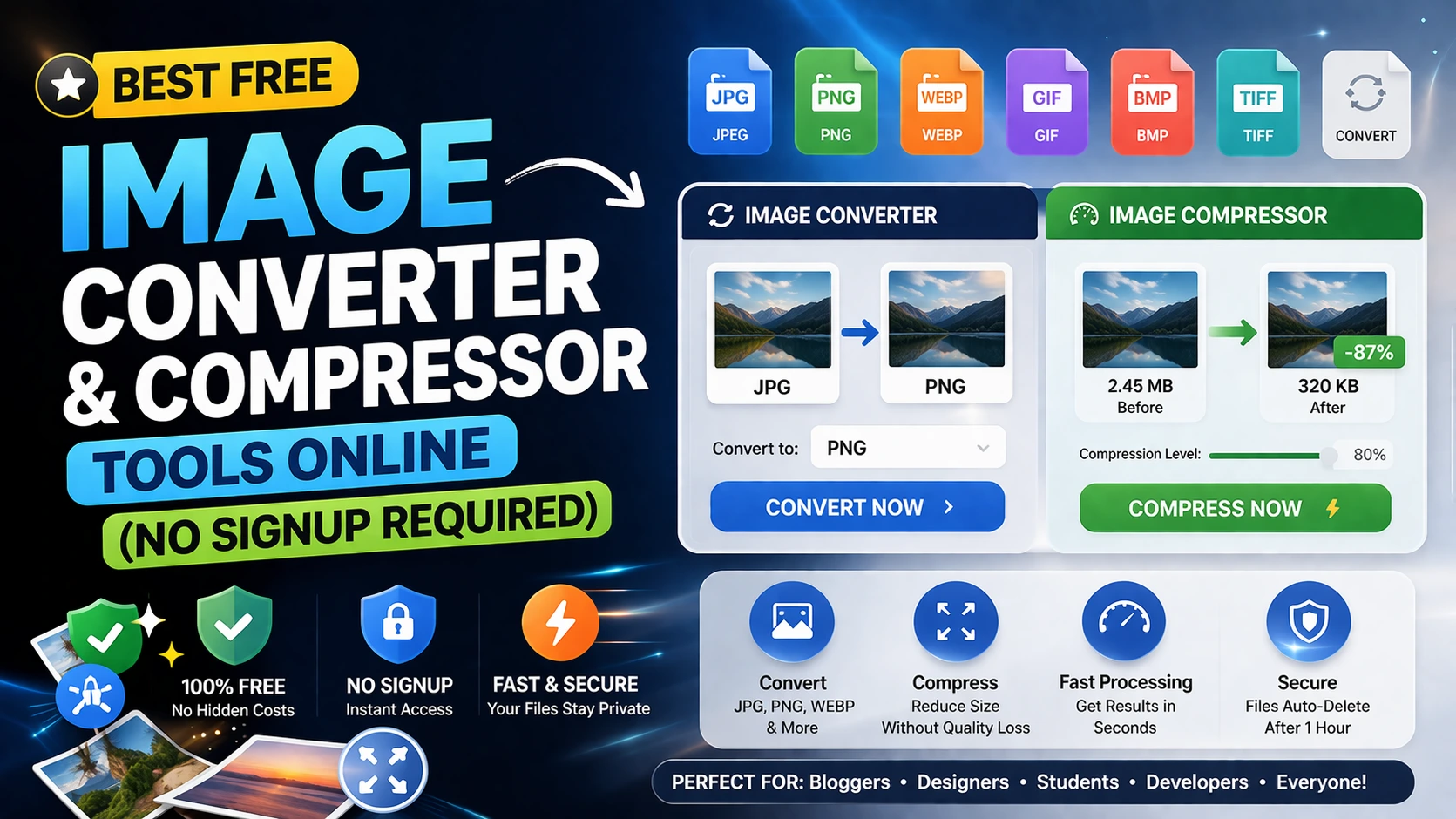 Best Free Image Converter & Compressor Tools Online (No Signup Required)